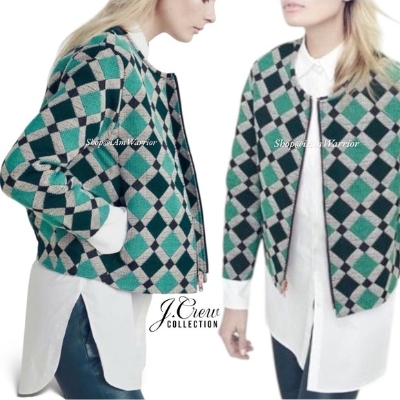 J.Crew Collection NWT jacquard jacket in moroccan diamond tile *shop@iamwarrior - Picture 2 of 12